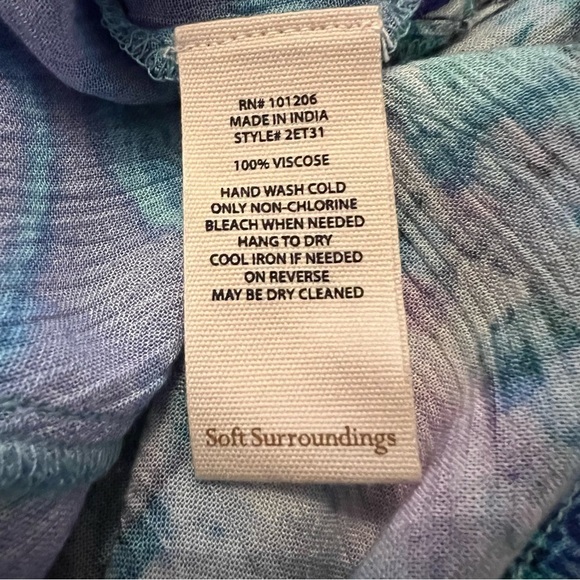 Soft Surroundings Lightweight Floral Butterfly Top Flowy Boho Short Sleeve Sz S - Picture 7 of 7